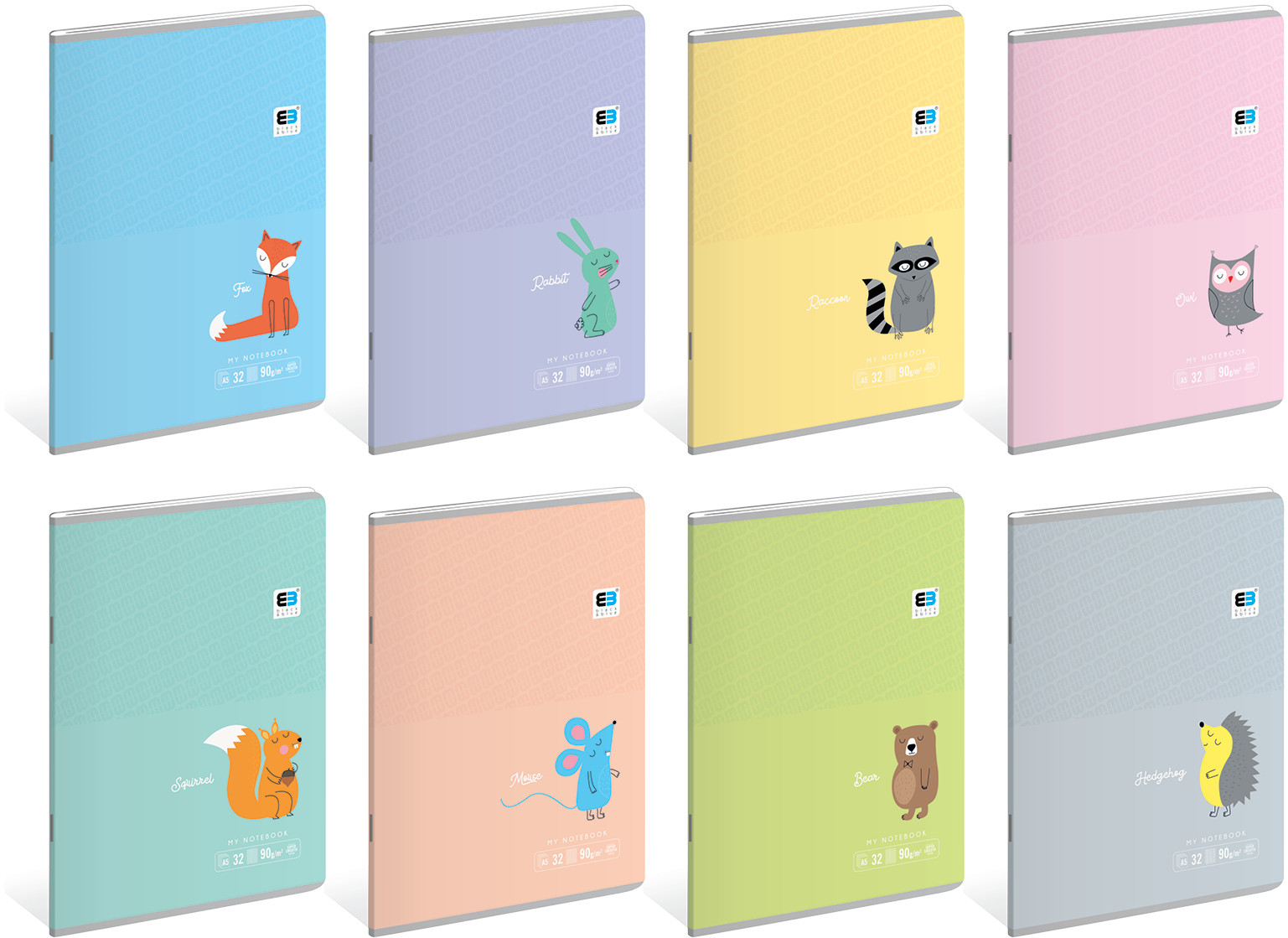 Zeszyt w trzy linie A5/32 BB Kids Pastel Interdruk MIX